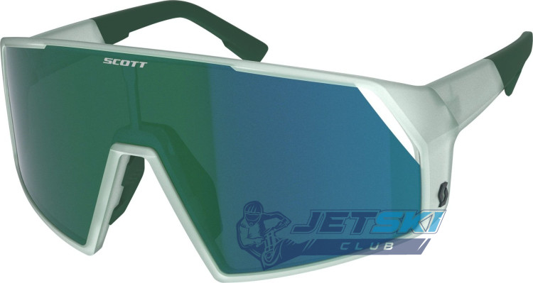 Очки спортивные Scott Pro Shield Sunglasses, бело-зелёные с зелёно-синей линзой