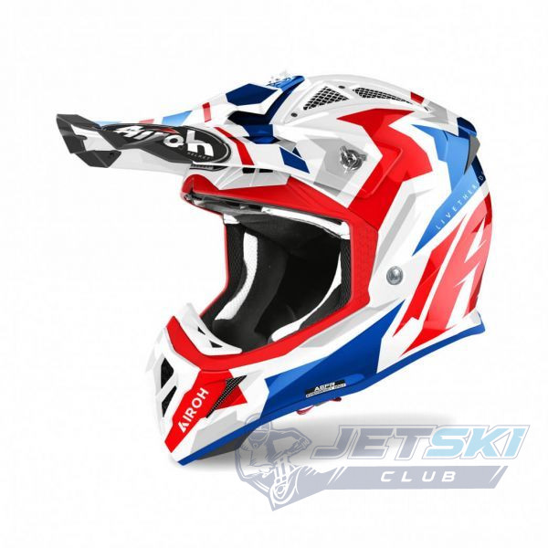 Шлем Аiroh aviator ace swoop red/blue gloss размер L
